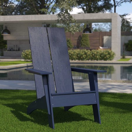 Flash Furniture Navy Blue Modern Dual Slat Back Adirondack Chair JJ-C14509-NV-GG